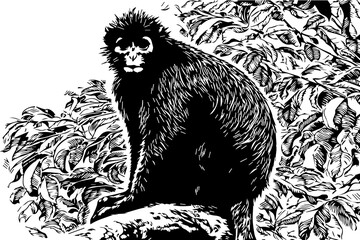 Sketch of Likweli monkey © Abir