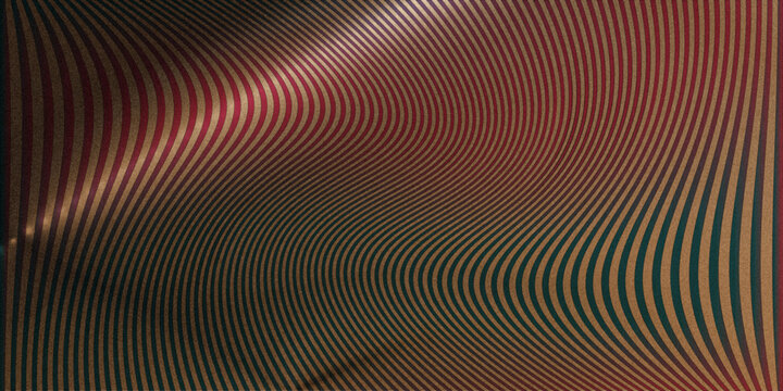 Abstract gold and dark red background with glowing wave line pattern