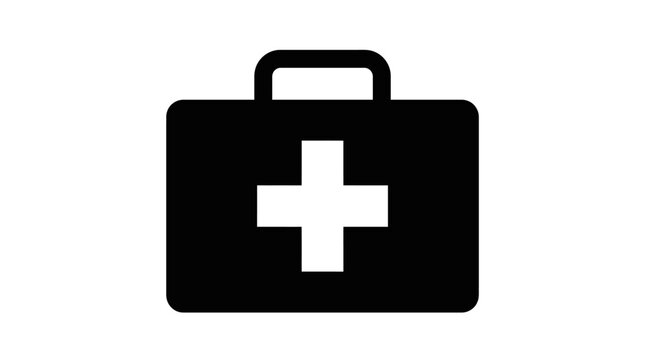 First aid kit icon black silhouette on a white background