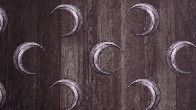 Slow Rotating View of Vintage Dark Crescent Moon Surface Background, Halloween rotating background