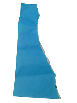 Blue map outline of delaware state shape