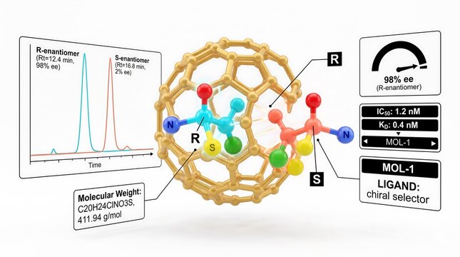 Molecular structure analysis of fullerenes and ligand binding in laboratory research