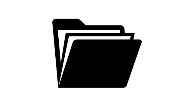 Open office file folder silhouette icon.