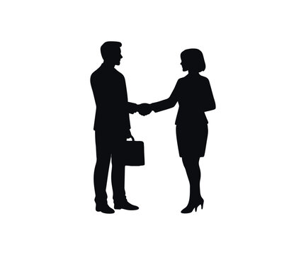 Silhouette and people in office, deal and partnership for business symbolizing partnership and agreement vector design and illustration.

