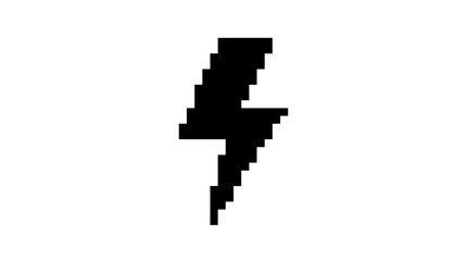 Fototapeta premium Pixel art lightning bolt power icon