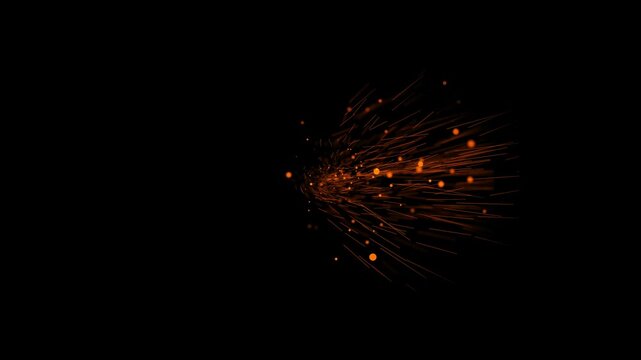 Spark particles for logo and text animation, &zwj;spark energy explosion, sparks dust particles overlay background with bright golden sparks flying on black background for cinematic reveal transitions 4K