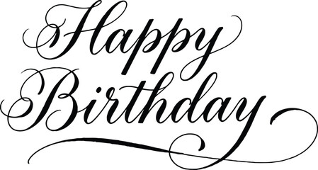 Elegant Happy Birthday typography for greeting cards and invitations © Najmun