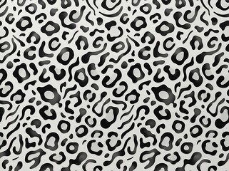 Naklejka premium Black and white leopard print seamless pattern for fashion design. Abstract animal texture background for textiles and apparel.