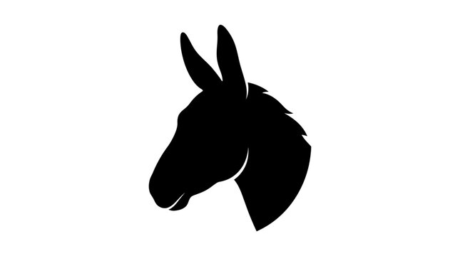 Donkey head silhouette facing right