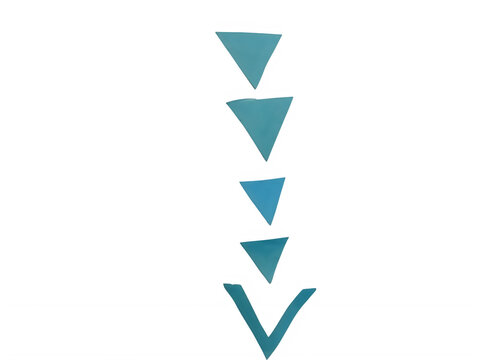Simple downward arrow icons set in blue color