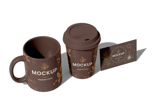 Mug Cup Card Brand Coffee Mockup