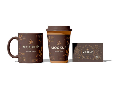 Mug Cup Card Brand Coffee Mockup