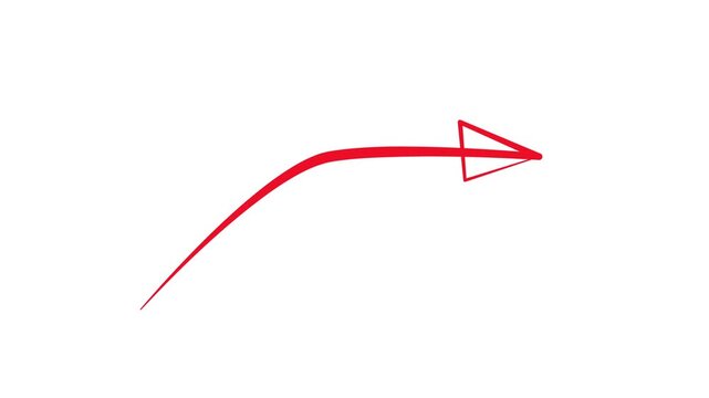 Curved Arrow Set Self Drawing Animation | Hand Drawn Red Arrow Collection, callout