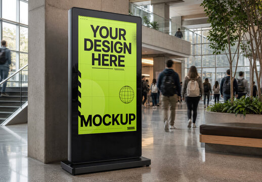 Digital Kiosk Campus Atrium Mockup