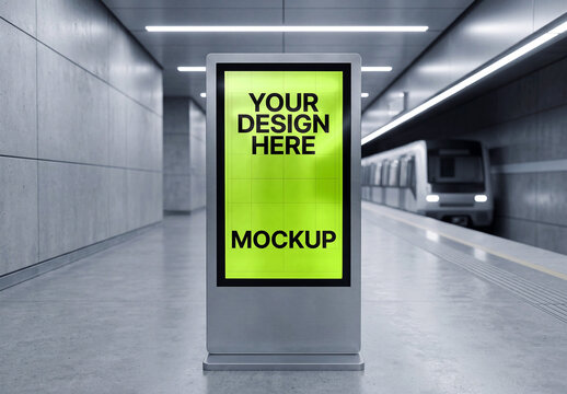 Digital Kiosk Subway Platform Mockup