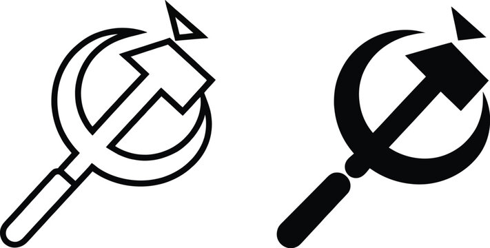 Trident pitchfork icon featuring outline and solid black spear symbols for mythology, farming, Halloween, and editable vector illustration.