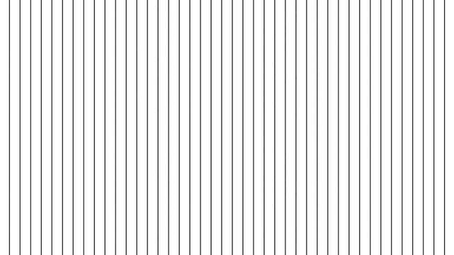 Black vertical line pattern background with thin stripes minimal geometric texture. Motion graphics of black grid line,4k quality animation.