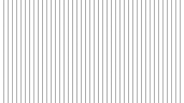 Black vertical line pattern background with thin stripes minimal geometric texture. Motion graphics of black grid line,4k quality animation.