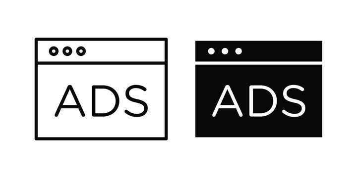 Ad icon simple designs collection