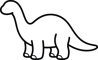 Brachiosaurus Vector Line Art Illustration Isolated on White Background © Pixemtovector
