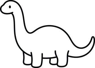 Brachiosaurus Vector Line Art Illustration Isolated on White Background © Pixemtovector