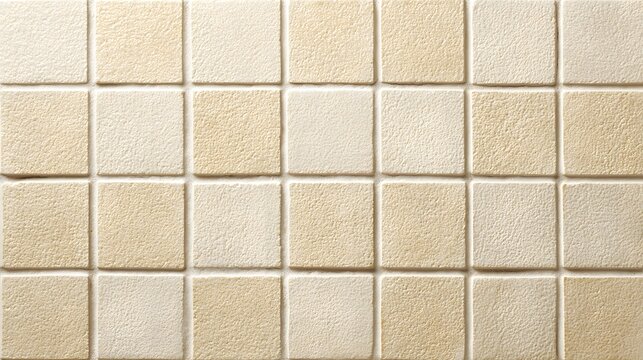 Cream ceramic tile texture with small square tiles and thin grout lines