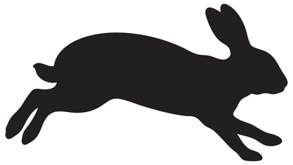 Running hare silhouette against a white background simple black form © MDMEHEDI