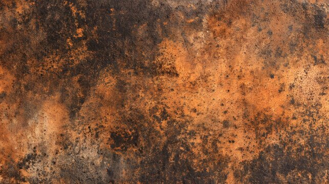 Rich orange and brown oxidized metal surface texture with dark patina