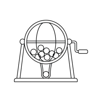 Lottery Bingo Machine Clean Line Art Icon