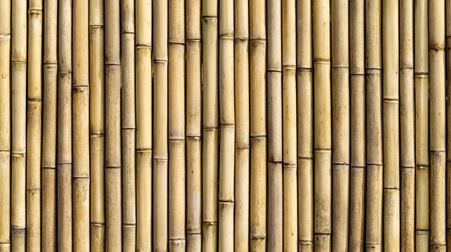 Natural golden bamboo canes arranged vertically as a textured background