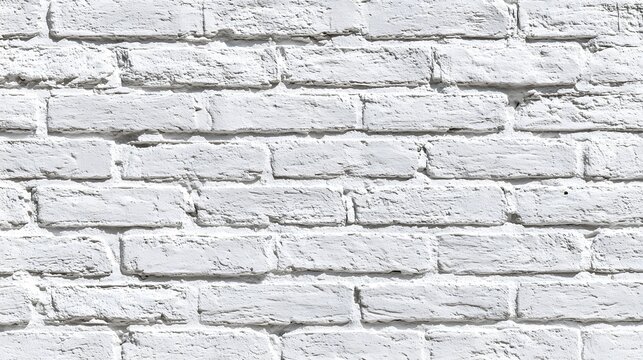 Clean white painted brick wall texture with horizontal masonry pattern