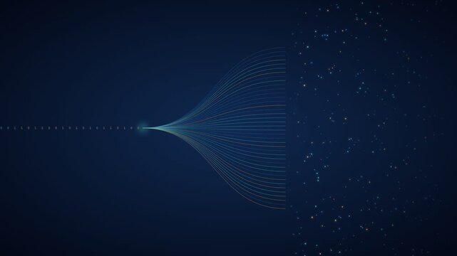 Abstract Blue Technology Network and Big Data Processing Concept