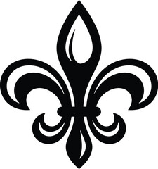 Fleur de lis silhouette emblem for luxury branding and heraldic design © Meow