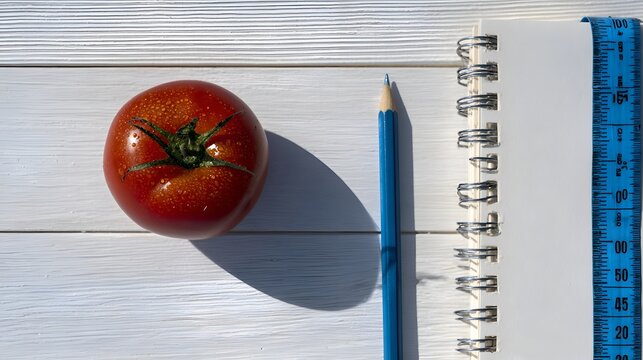 notebook with tomato
