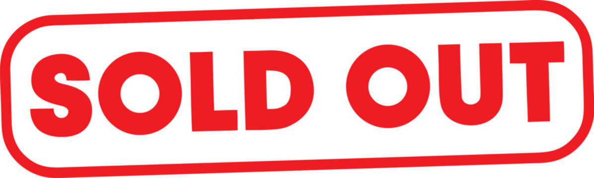 Red sold out stamp for website or marketing materials