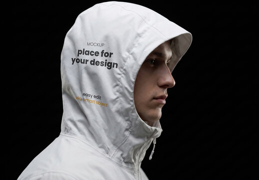 Jacket Hoody Protect Logo Branding Design Mockup