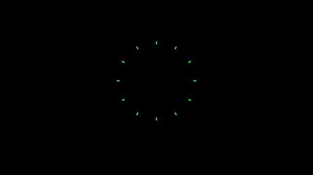 Spinning loading icons in a sequence against a dark background with subtle motion