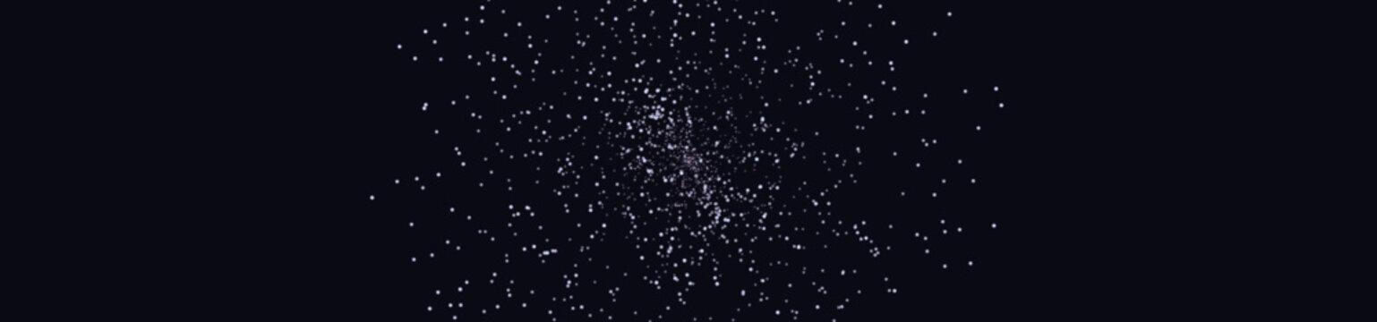 Abstract stardust particles on black background, glowing white cosmic dust vector, magical sparkling glitter texture for cinematic banners