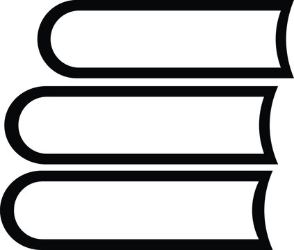 Stack of three books simple flat vector icon graphic with education learning knowledge illustration literature academic university