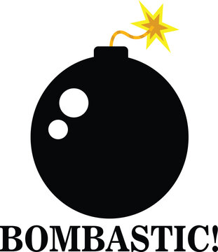 giant bomb with burning fuse 