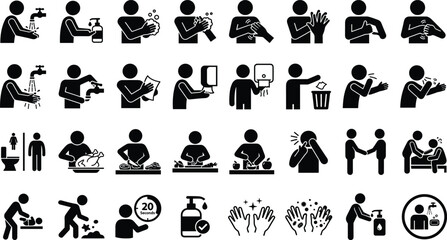 Obraz premium Set of hygiene and health icons