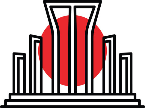 Shaheed Minar monument landmark vector icon