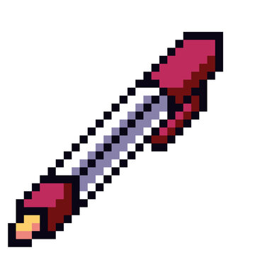 Red Pen Pixel Art Icon for Back to School