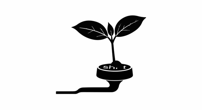 Young plant growing in a hydroponic system, symbolizing growth and technology