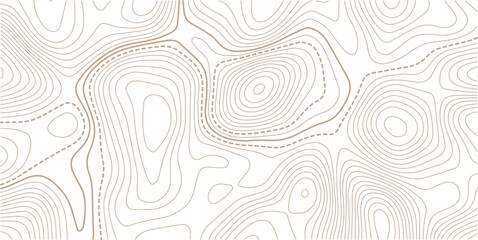 Topographic map background. Beige topographic lines terrain backdrop. Geographic terrain contour lines, Topography and geography map grid abstract backdrop.paper texture Imitation of a geographical. © AFROZAOPORNA