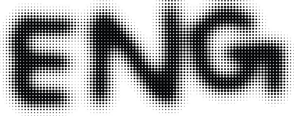Halftone typography design featuring ENG text with black ink dots on white background for print media, graphic design branding, and publishing industry visual communication and creative © Muhammad