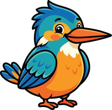 Cartoon Kingfisher