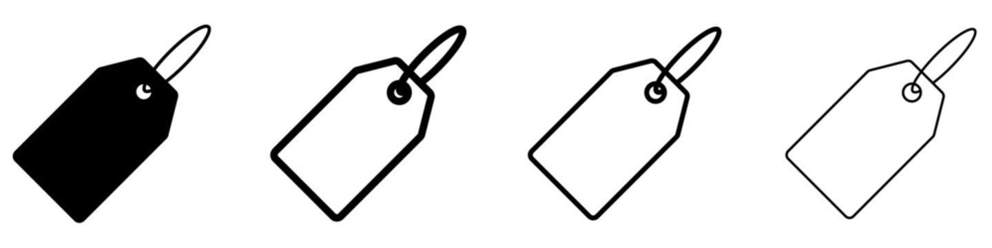 Price tag line icon for retail and shopping apps