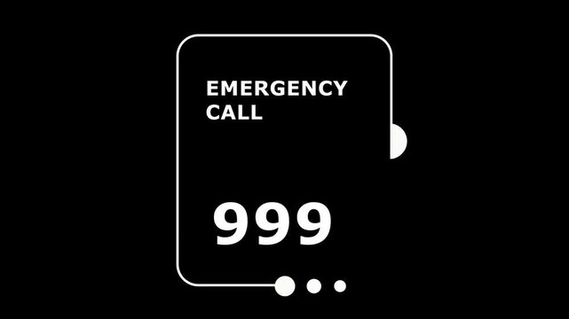 "A futuristic emergency call number '999' animation with glowing digital typography and a pulsing shield icon.
