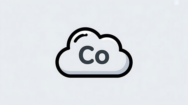 Cobalt chemical element symbol in a simple cloud icon